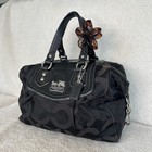Coach Black Madison Sabrina Satchel Bag  2011  Signature C Jacquard