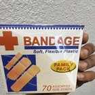 Sterile Flexible Plastic Adhesive Bandages  Assorted Beige Rectangle 70 Pack