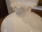 Ruffled Milk Glass Lamp Shade 10  Fitter