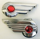 Vintage Magna Wingo Bicycle Hub Caps Set Of 4 New Red Reflectors