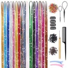 16 Colors Hair Tinsel Kit With Tools 3200 Strands Glitter Tinsel Hair Extensions