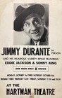 Jimmy Durante Show Vintage Original Window Card Poster 1966 Hartman Theatre