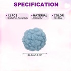 12 Pcs Crafts Pom Poms Balls   4-5cm  1 5-1 9inch  Yarn Pom Poms  Sky Blue