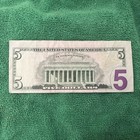 Federal Reserve Note Miscut And Misaligned  5 Dollar Bill Off Center Error