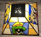 Vintage Looney Tunes Stained Glass Lamp Bugs  Taz tweety   Marvin Warner Bros 