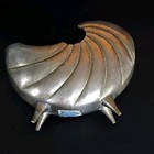 Vintage Mid Century Brass Nautilus Shell Footed Planter Mcm Beautiful