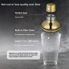 Fayuugem Glass Cocktail Shaker  17oz Leak-proof Martini Shaker With Gold