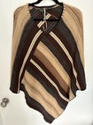 Vtg Ralph Lauren Sweater Poncho Navajo Western Wrap Serape Shall Brn Tan L-xl