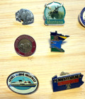 Vintage Lot Of 16 State Enamel Lapel Pins Buttons Pin Backs
