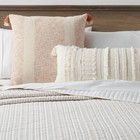 Oversized Oblong Woven Knotted Fringe Decorative Throw Pillow Natural -