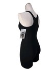 Body Wrappers Vtg Cotton Racerback Biketard Singlet Unitard Size Small Black