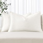  Decorative Linen Lumbar Pillow Covers 12x20 20  X 12   pack Of 2  Cream White