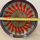 Vtg Argentina Enamel On Copper Bowl Signed Susana Funes Sunflower Sun Vibrant 7   