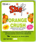 Vtg She Orange Crush Soft Drink 325ml Soda Bottle Paper Label Fairy Latimer C33