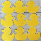 Yellow Paper Duck Cutouts Colorful Decorations Confetti Table Scatter Classroom