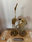 Vintage Brass Pair Crane Egret heron Bird Sculpture Statue Figurines