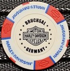 Harley-davidson   Bruchsal In Bruchsal  Germany Collectible Poker Chip White red