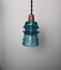 Handmade Vintage Glass Insulator Pendant Light