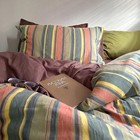  Vintage Striped Duvet Cover Set Size - 3 Piece 100  Full 00 - Colorful Stripes