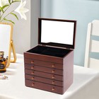 6 Layers Large Wooden Jewelry Storage Box Vintage Wooden Jewelry Organizer New