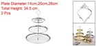2 Set 3-tier Cupcake Stand Holder Stainless Steel Serving Tray Silver