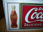 Drink Coca-cola Metal Sign With Two 1915 Coca-cola Bottles-n  Mint Condition