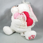 Fisher Price Puffalump White Bunny Plush 9  W hearts Nylon Rabbit Vtg 1988