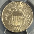 1883 Shield Nickel - 5c Pcgs Au55 - Nice Example 