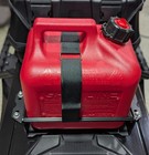Everett Tunnel Mounted Gas Can Rack With Red Can For Polaris And Arctic Cat