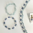 Lee Sands Blue Crystal Double Strand Necklace Set 18    Clip Earrings 2 Bracelets