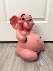 Vintage Universal Statuary Corp Pink Elephant Bank 1986 Rare Htf Anthropomorphic
