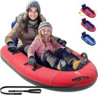 Snow Sled With  Canvas Cover  2 Person Inflatable Heavy Duty Snow Tube With R   