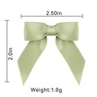 50pcs Sage Green Self Adhesive Satin Ribbon Bows For Gift Wrapping Premade