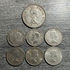 Lot Of 7 Canada 10 And 25 Cents Silver Coins Circulated 1941-1963