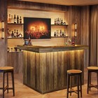 L-shaped Home Bar Unit  4-tier Corner Liquor Bar Table With Storage Shelves