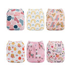 Reusable Cloth Diapers 6 Pack With 10pcs Inserts  One Size Adjustable Washable P