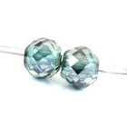 Pair Of 5mm Certified Blue Faceted Diamond Loose Beads For Jewelry Making