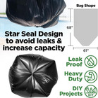 95-96 Gallon Trash Bags Heavy Duty 25 Count Extra Large Black Garbage Can Liners