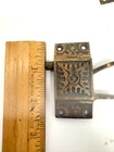 Antique Victorian Eastlake Brass Cabinet Latch 3 Pc Lot Vintage Hardware
