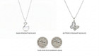 Authentic 925 Silver Mop Jewelry Combo  2 Pendants   1 Pair Star Stud Earrings