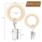 2 5 Inch Wood Rings With Clips For Hanging Baby Headbands  Bibs  Jewelry