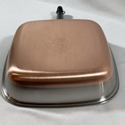 Revere Ware Square Skillet Pan W lid Copper Bottom Pre-68 Double Ring Stainless