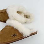 Ugg Scuffette Iisuede Chestnut Sheepskin Collar Slippers Warm Wool Women s Shoes