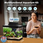 Datoo Small Fish Tank Ultra-clear 1 6 Gallon Aquarium Starter Kits With Led L