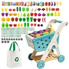 102pcs Kids Shopping Cart Play Set With Pretend Food   Accessories  Role-play Fu