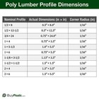 Buyplastic Tangent Poly Lumber - Black  2x6  1 5  X 5 5    72  L