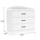 Timechee Changing Table In White With 3-drawer Dresser White 35 4  l X 19 5 w X