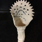 Vintage Pierced Carved Bone Style Vase Asian Reticulated Sculpture Ivory Look