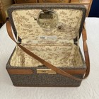 Hartmann Tweed 15    Train Case Vtg Makeup Travel Case Leather Trim With Mirror 
