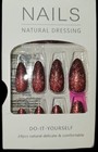 Press-on Nails Christmas Dark Red Sparkle Textured Snowflakes Medium long Length